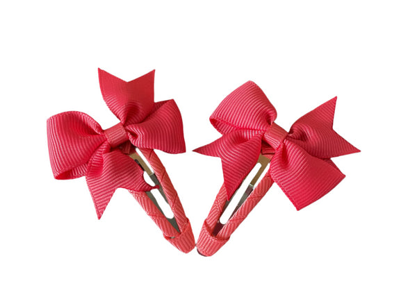Bow Hair clips in red